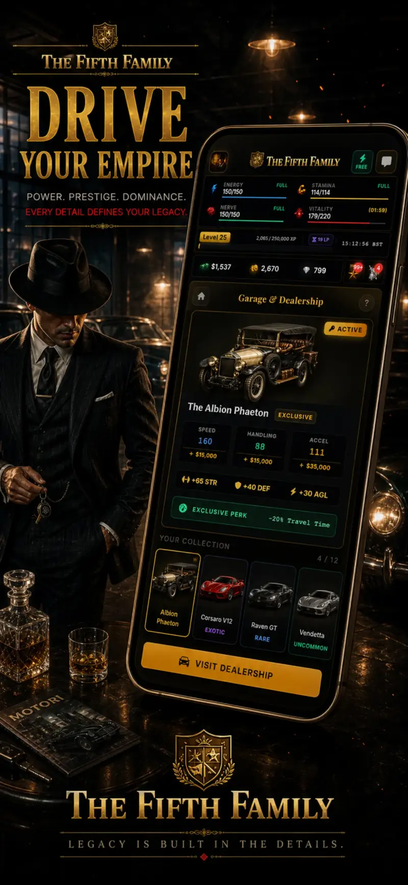 Collect exotic vehicles and build your motor empire in The Fifth Family